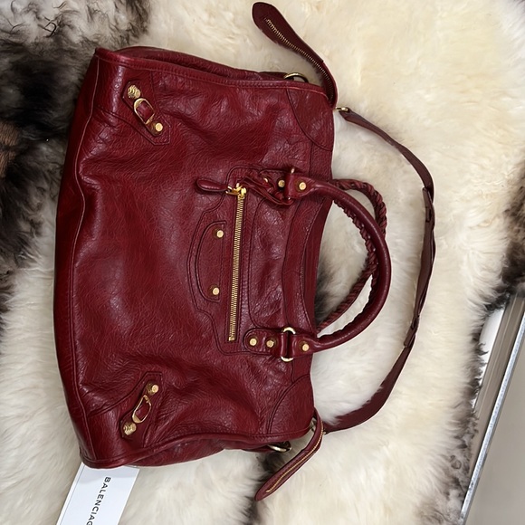 Balenciaga City Bag: Rouge Cerise with Gold Hardware - Picture 17 of 17